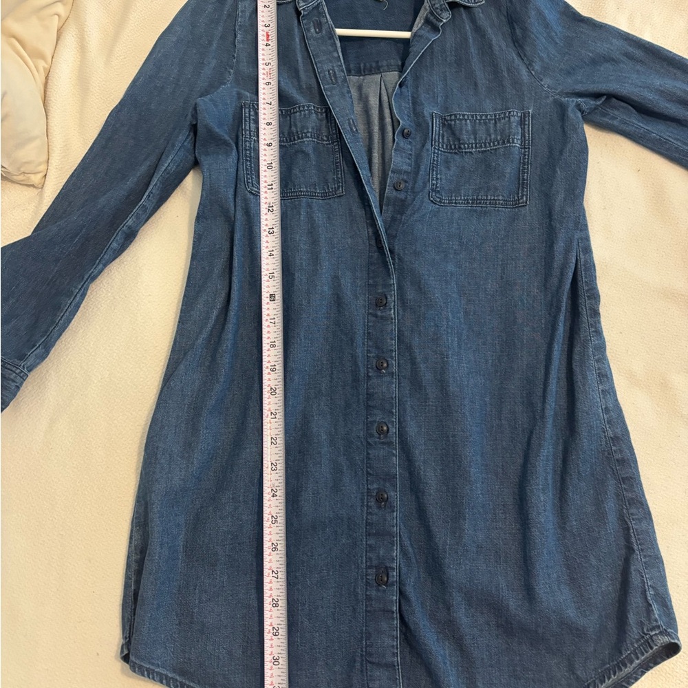 Madewell denim puff-sleeve shirt dress. XS. Great condition. - Picture 7 of 12